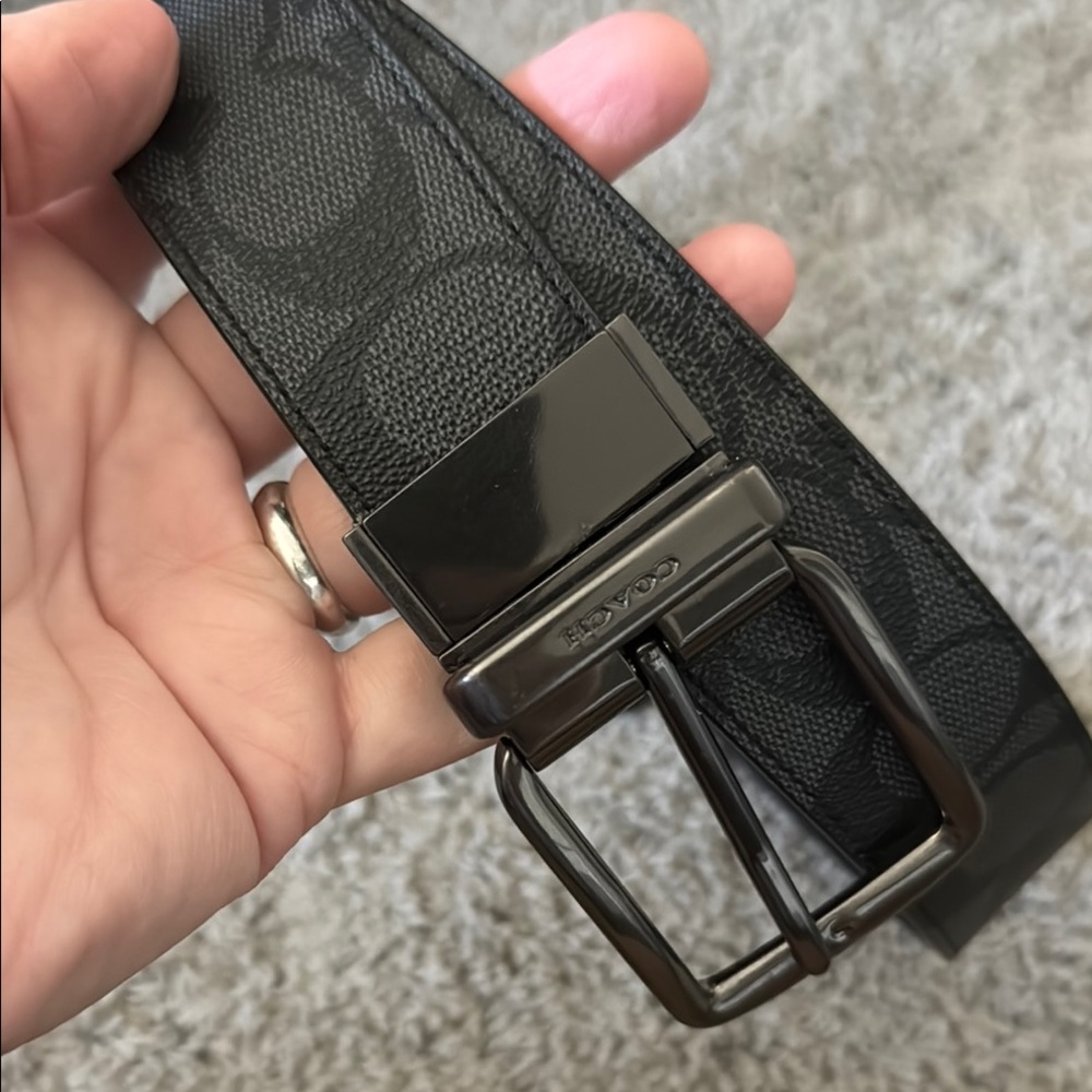 Coach Black Belt Bag with Matte Leather Finish